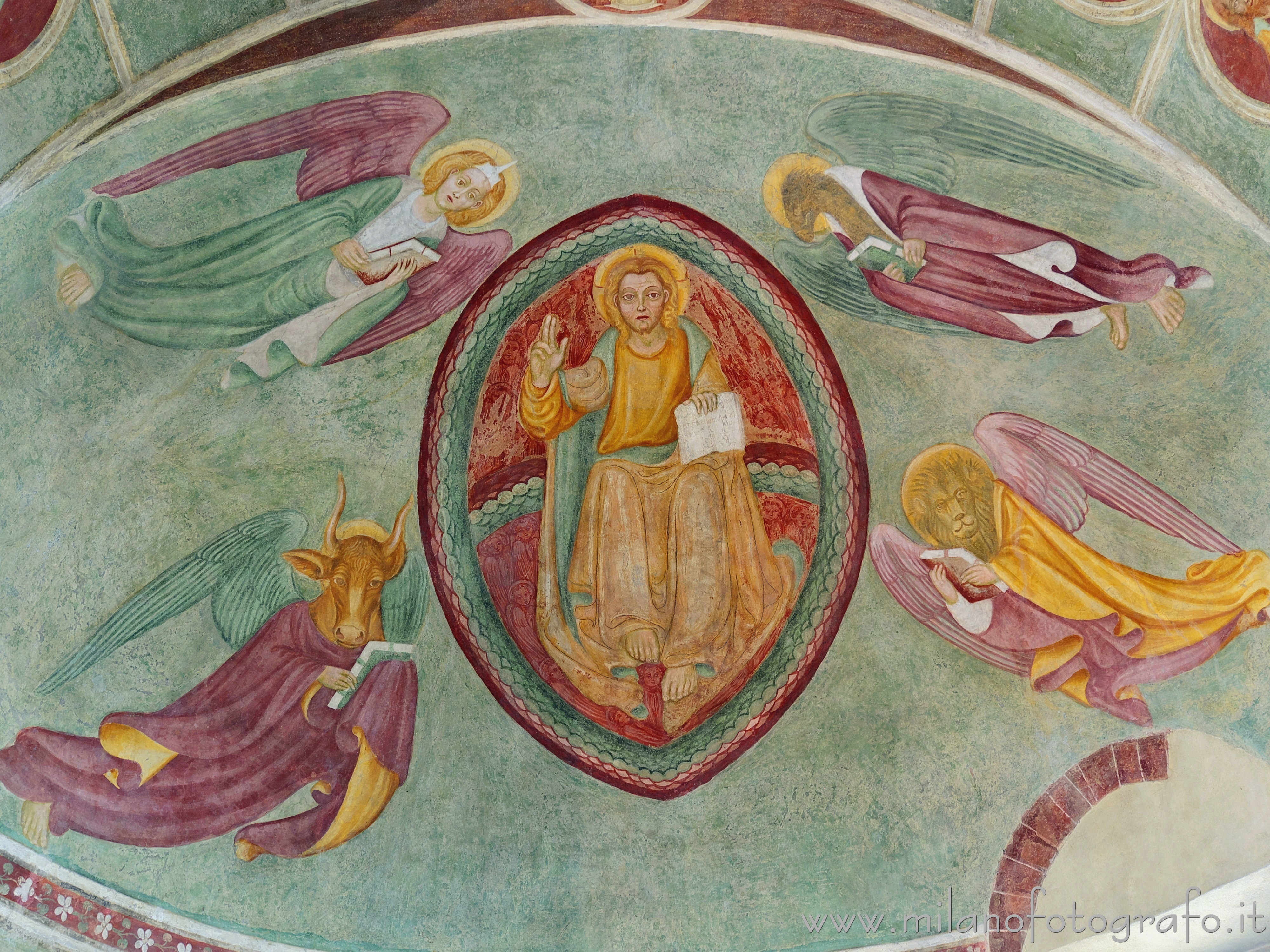 Milan (Italy) - Frescoed vault of the apse of the Church of San Siro alla Vepra